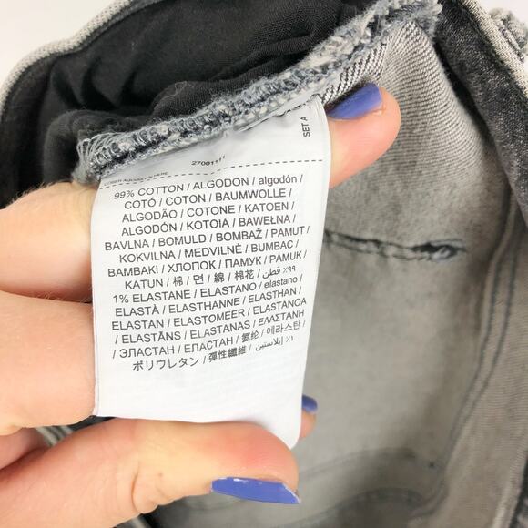MANGO Women Mar Straight Crop Jeans Size 16 Grey Wash High Rise Button Fly EUC - Picture 7 of 8